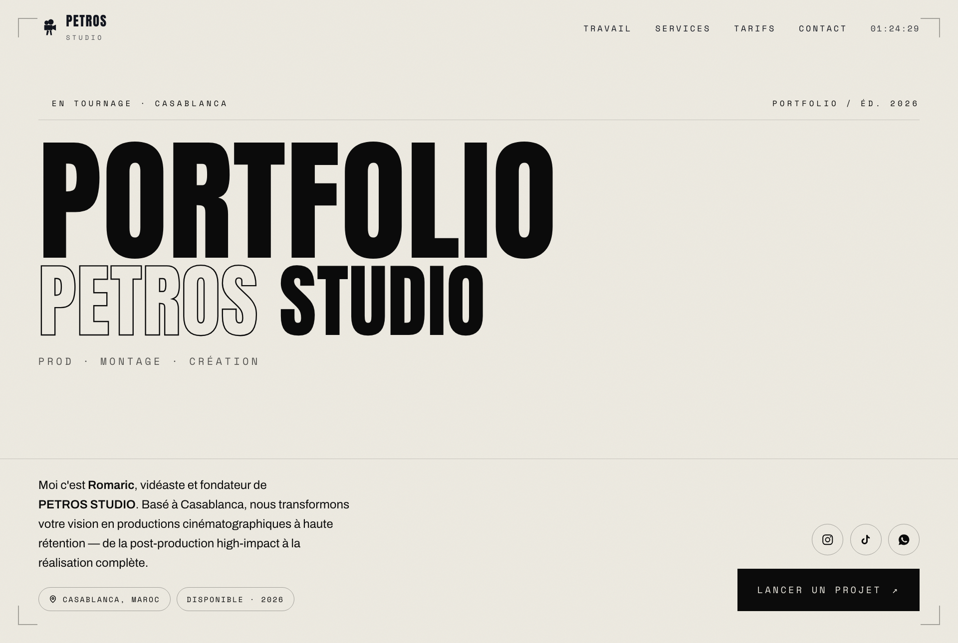 Aperçu du site Petros Studio